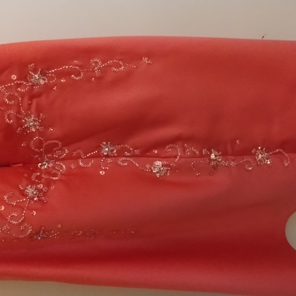 FAVIANO NEW YORK, MELON,TINY BEADING,LACE-UP BACK,EUC, SZ 8 - Picture 8 of 11